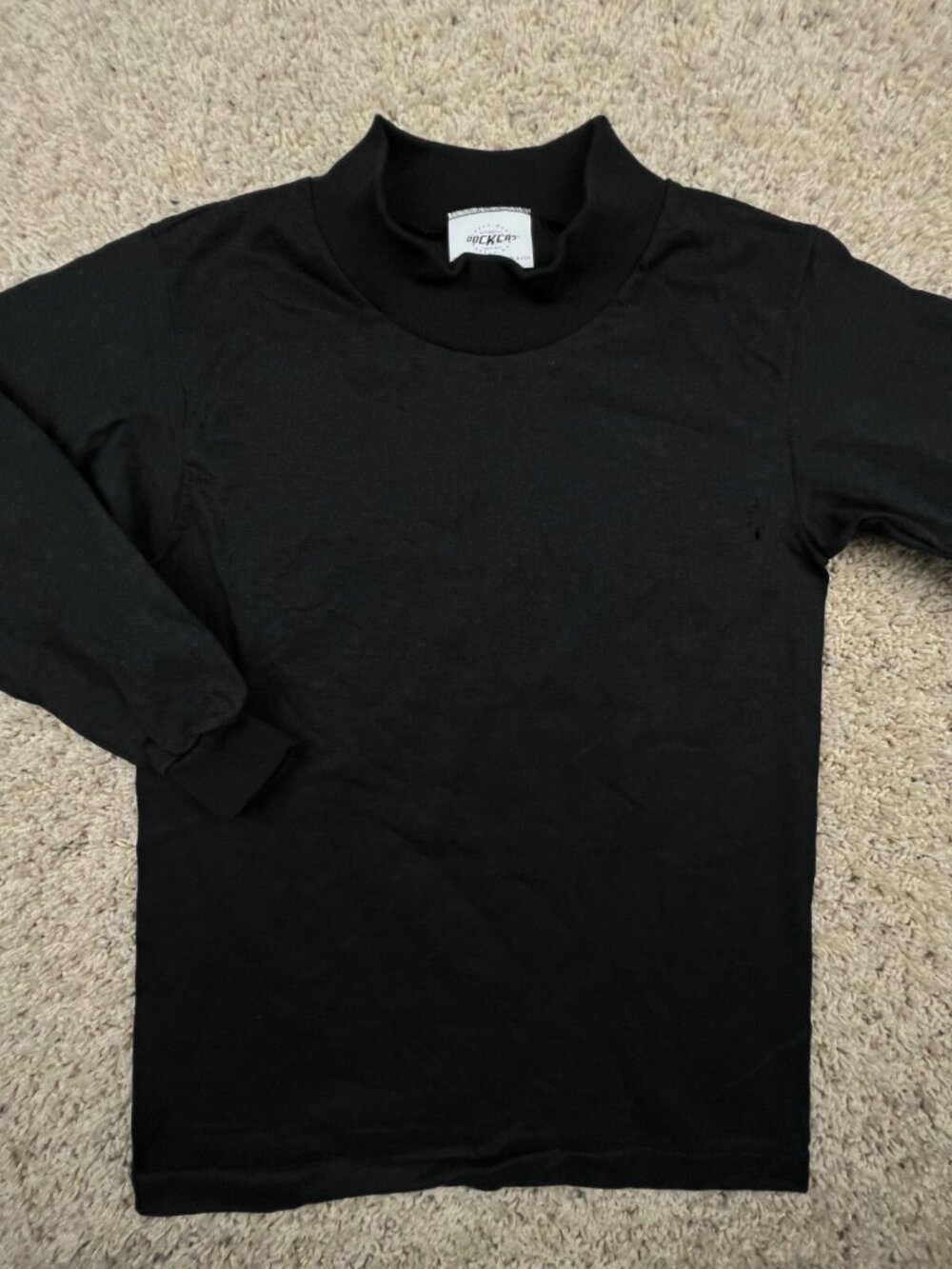 Dockers VTG Black Long Sleeve T Shirt Small USA Made Mock Neck 90’s 80’s